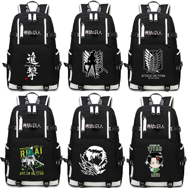 Japan Anime Shingeki no Kyojin Scouting Legion Schoolbag Attack on Titan Backpack Shoulders Bag for Students book bag package