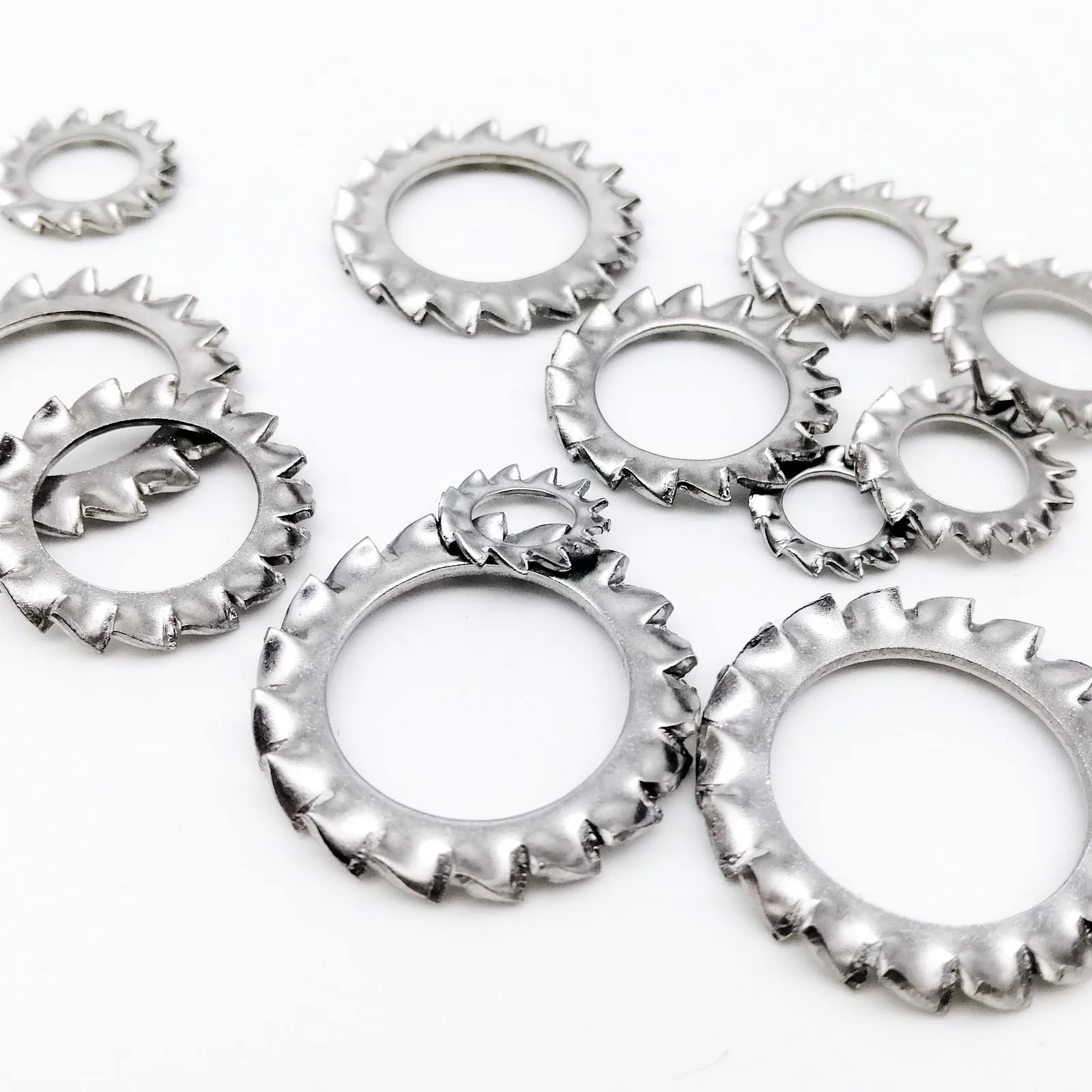 5/10/50pc M2.5 M3 M4 M5 M6 M8 M10 M12 M14 - M24 304 Stainless Steel External Toothed Serrated Lock Washer Shakeproof Star Gasket