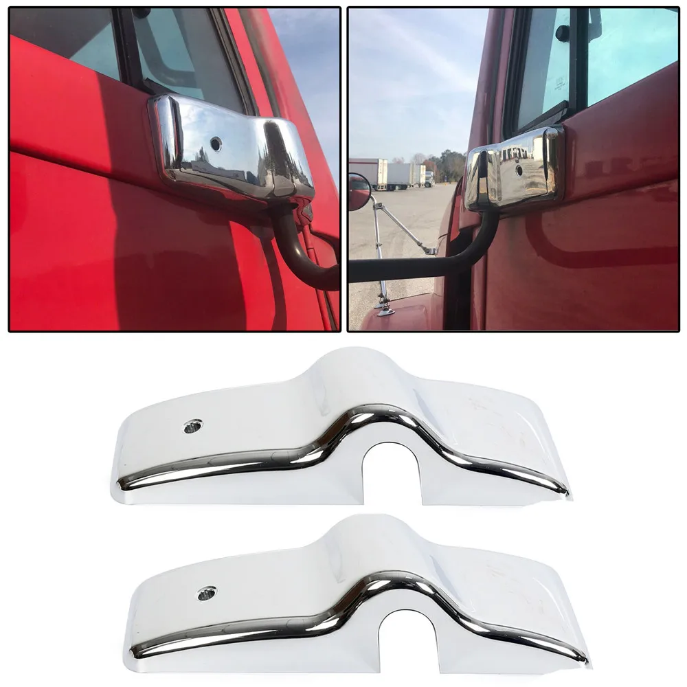 Chrome Door Mirror Brackets Left Right For Freightliner Century Columbia New 2PC