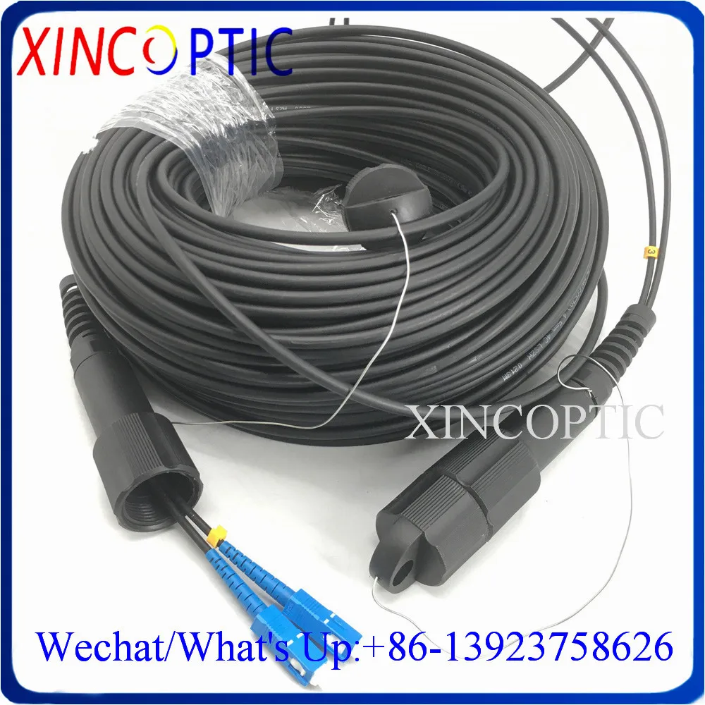 

250M 2C/2F SM Multimode OM1 OM2 OM3-150 Outdoor Waterproof PDSC to PDSCUPC 3.0mm 2Core Armoured Fiber Optic Patch Cord Connector