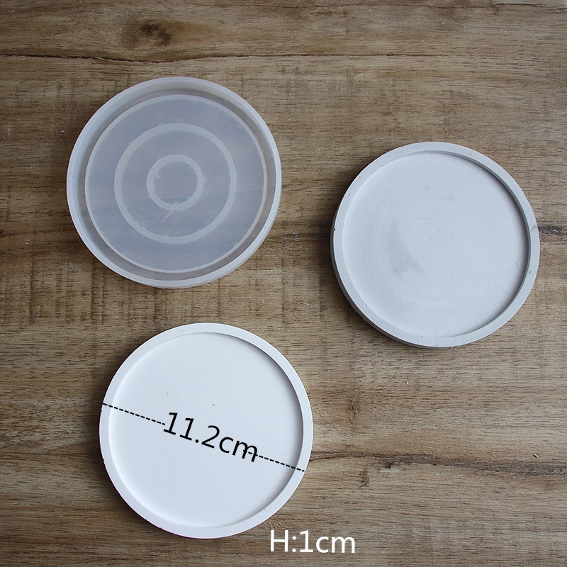 Round Tray Cement Molds Silicone Molds for Concrete Resin Coaster Diy Small Oval Pallet Coaster Molds Jewelry Display Tray Molds