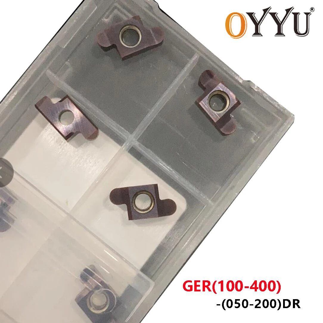 

OYYU GER Lathe Cutter GER100-050DR Small Hole Slot Blade Carbide Inserts GER400-200DR Turning Tools 10pcs/box for SIGER