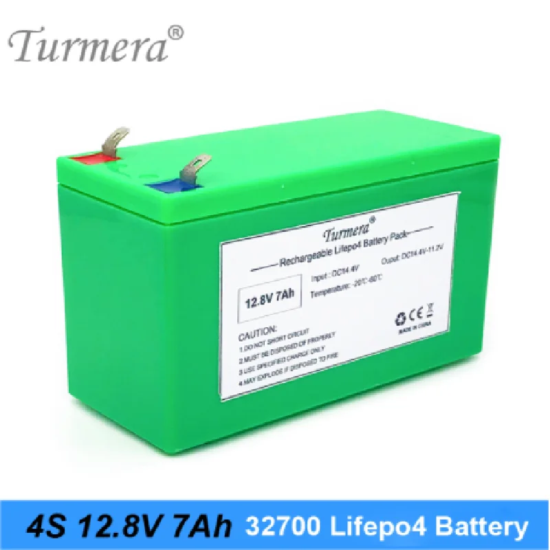 

Turmera 4S1P 12.8V 7Ah 32700 Lifepo4 Battery Pack with 4S 40A Balanced BMS for Electric Boat and Uninterrupted Power Supply 12V