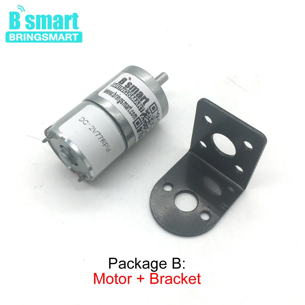 Bringsmart Gearbox Reducer JGA25-310 Low Speed 25mm Mini Motor 12V 6V High Torque DC Reduction Reversible Motor 12v Gear Motor