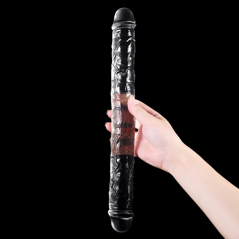 Lesbian Big Double Headed Dildos Stimulation of Vagina and Anus Realistic Penis Dual Ended Anal Dildo Adult Sex Toys for Women