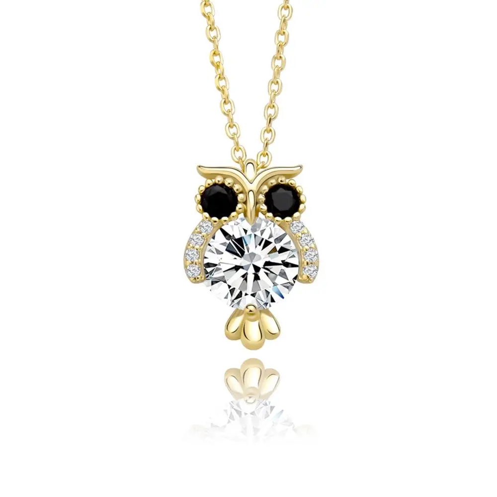 

AAA CZ Stone Setting S925 Sterling Silver Bling Ice Out Owl Pendants Necklaces for Men Women Charm Jewelry Drop Shipping