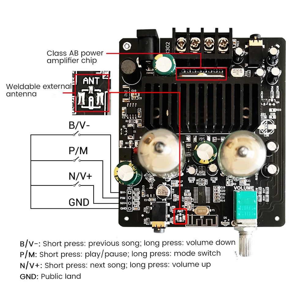 مكبر صوت أنبوبي أييما-هيفي 6J1 ، ستيريو ، BT ، وحدة مضخم صوت مسبق ، وحدة مضخم طاقة ، أمبير ، صوت ، AUX ، متوافق مع بلوتوث ، مسرح منزلي ، 30Wx2