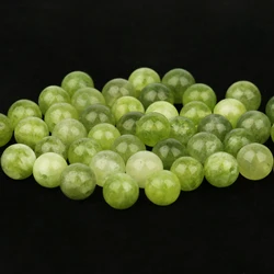 6/8/10mm Natural Stone Green Peridot Smooth Olivine Crystal Beads Round Loose Beads for Jewelry Making DIY Bracelet Necklace 15