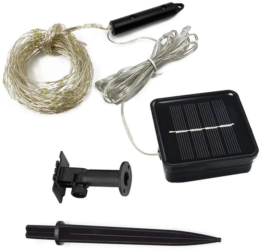 100/200LEDS Solar Waterfall Lights Tree Vine String Lights Copper Wire Branches Fairy Light for Wedding Party Tree Decoration