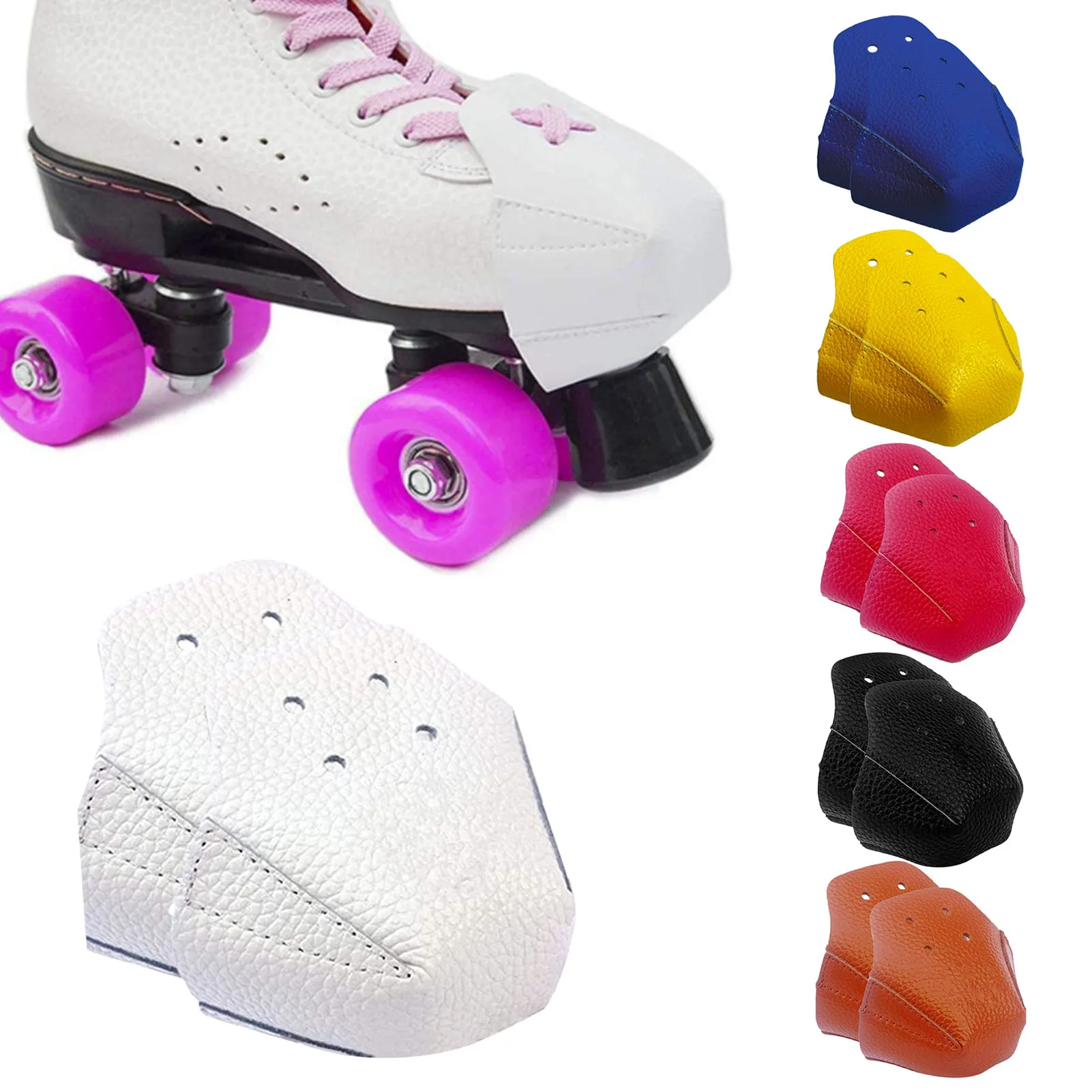 1pair Roller Skates Skating Shoes Cover Ice Skates Leather Toe Cap Guard Roller Skate Toe Protector For Roller Skate Accessories