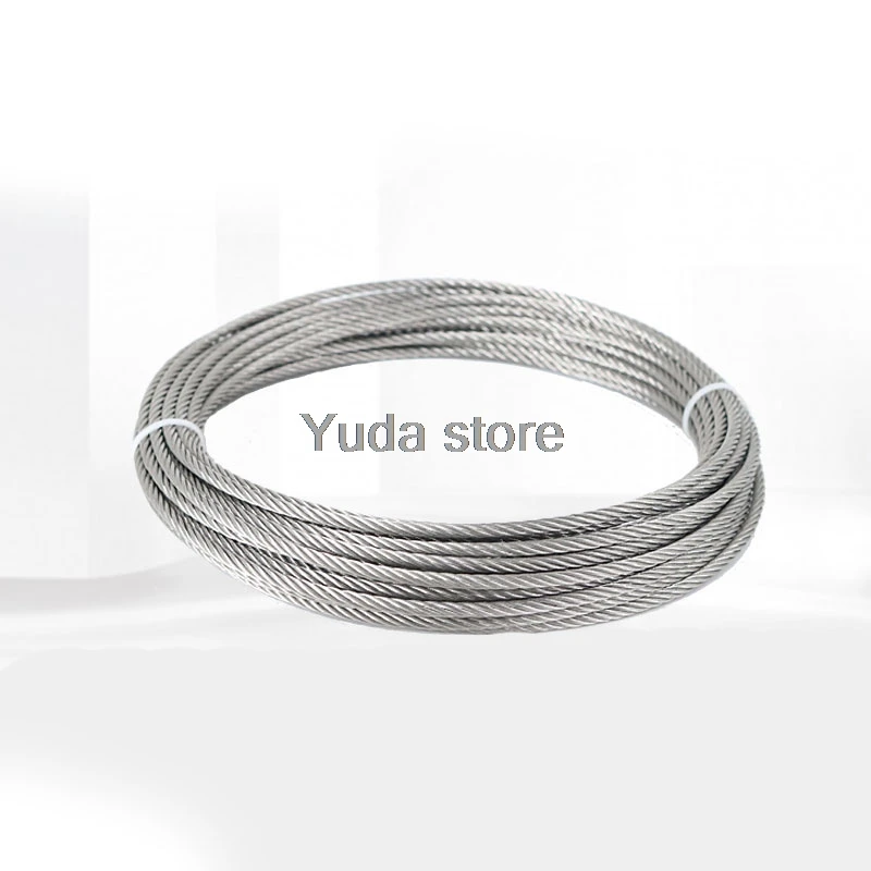 5Meter/lot Diameter 304 Stainless steel rope Wire Rope 0.8/1/1.5/2/3/4/5/6/8/10mm lifting Cable line Clothesline Rustproof SS304