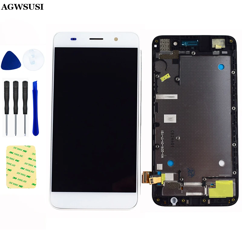 For Huawei Honor 4A LCD Screen SCL-L01 SCL-L21 SCL-L04 Honor Y6 LCD Display Panel Touch Screen Digitizer Sensor Assembly Frame