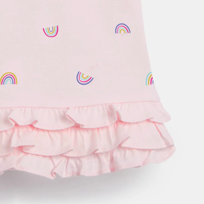 Little maven 2024 Summer Dress Casual Cotton Clothes Pink Rainbow Pretty Princess Dress for Baby Girls Kids 2 to 7 years