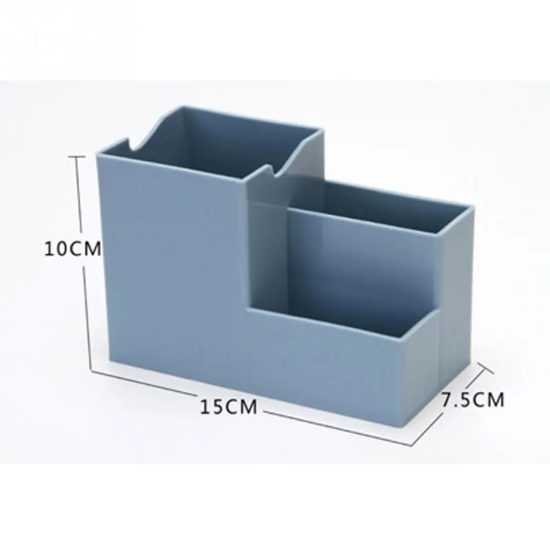 1pcs/lot Plastic 4-Grid  Multi-color Pen Pencils Brush Holder Organizer Make-up Storage Box Office Stationery Supplies