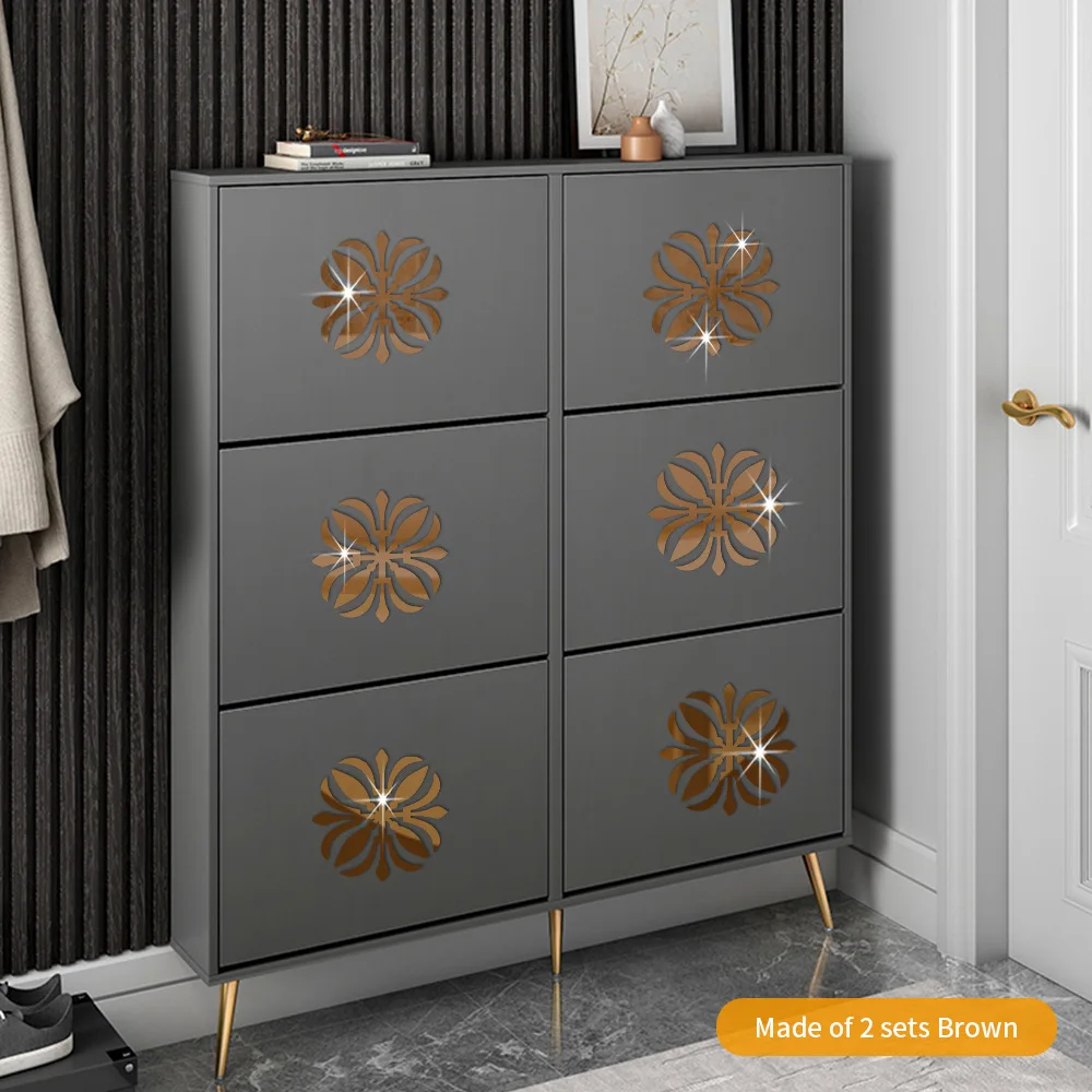 Furniture Cabinet Old Wall Renovation Decor Mirror Stickers Acrylic Self-adhesive 3D Wall Sticker DIY Mirror Gold Sliver Sticker