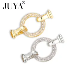 JUYA DIY Handmade Jewelry Findings Accessories Cubic Zirconia Fastener Clasps Connectors For Bracelets Necklaces Jewelry Making