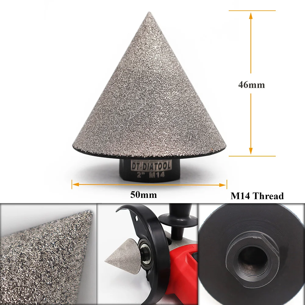 DT-DIATOOL 2 Stks/set Vinger Frezen Diamond Bits Voor Afwerking Gat Marmer Tool Keramische Dia 50/82Mm 5/8-11 Of M14 Draad