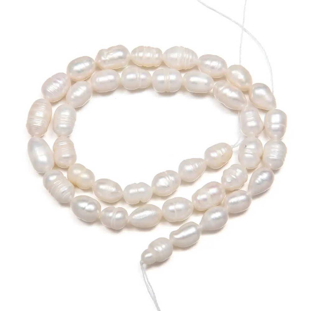 Perles d'eau douce naturelles de haute qualité 34cm, poinçon en forme de riz, perles amples pour bricolage, collier élégant, Bracelet, fabrication de bijoux