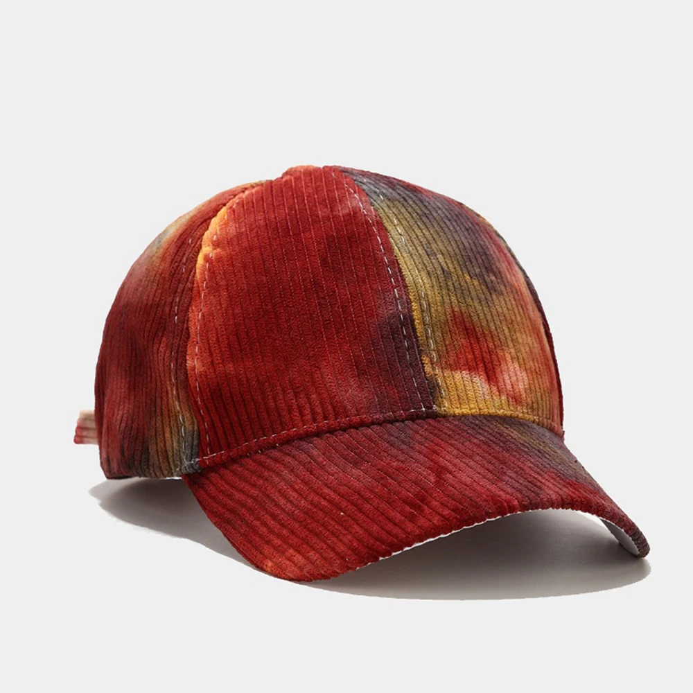 

Winter Warm Corduroy Baseball Cap For Men Trendy Tie-dye Women Caps Candy Color Streetwear Snapback Hip Hop Trucker Hat Bone