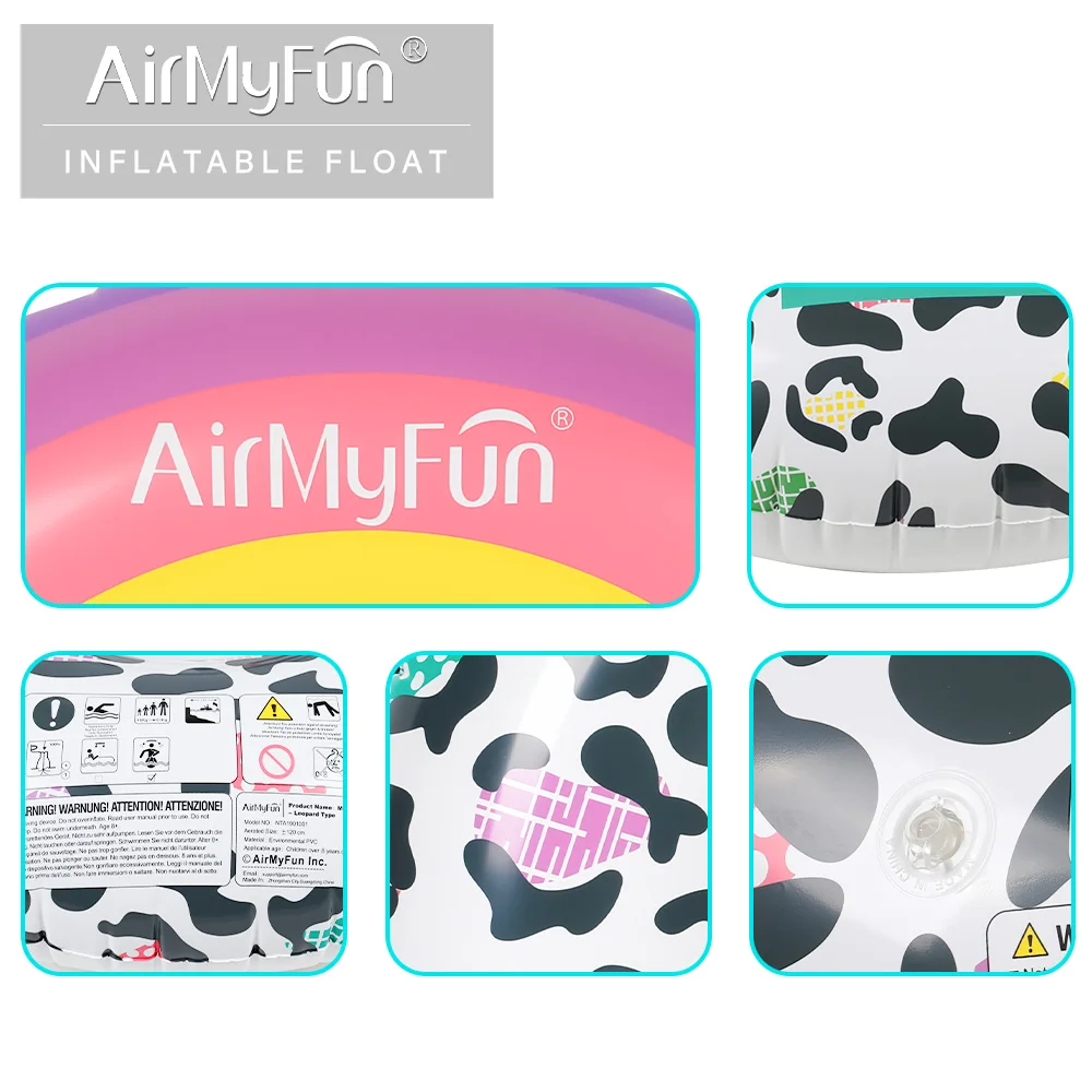 AirMyFun Bơm Hơi Cầu Vồng Da Báo Khổng Lồ Bể Bơi Phao Bơi, Bơi Bể Bơi Phao Bơi Bơm Hơi Bè, Nước Bè Bơm Hơi Ống Bên Trong