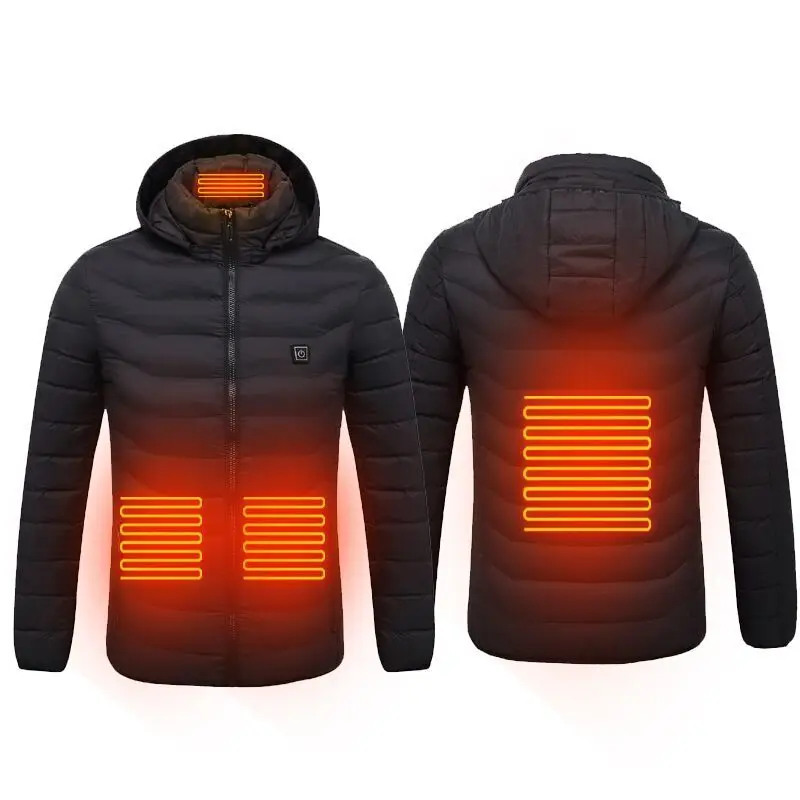 Men 11 Areas Heated Jackets Autumn Winter Warm Flexible Thermal Hooded Jackets Usb Electric Heated Outdoor Vest Coat