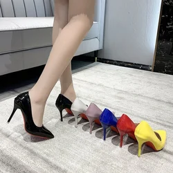 Women Shoes Red High Heels Sexy Pointed Toe 12cm Pumps Wedding Dress Shoes Nude Black Color Red Rubber Bottom High Heels