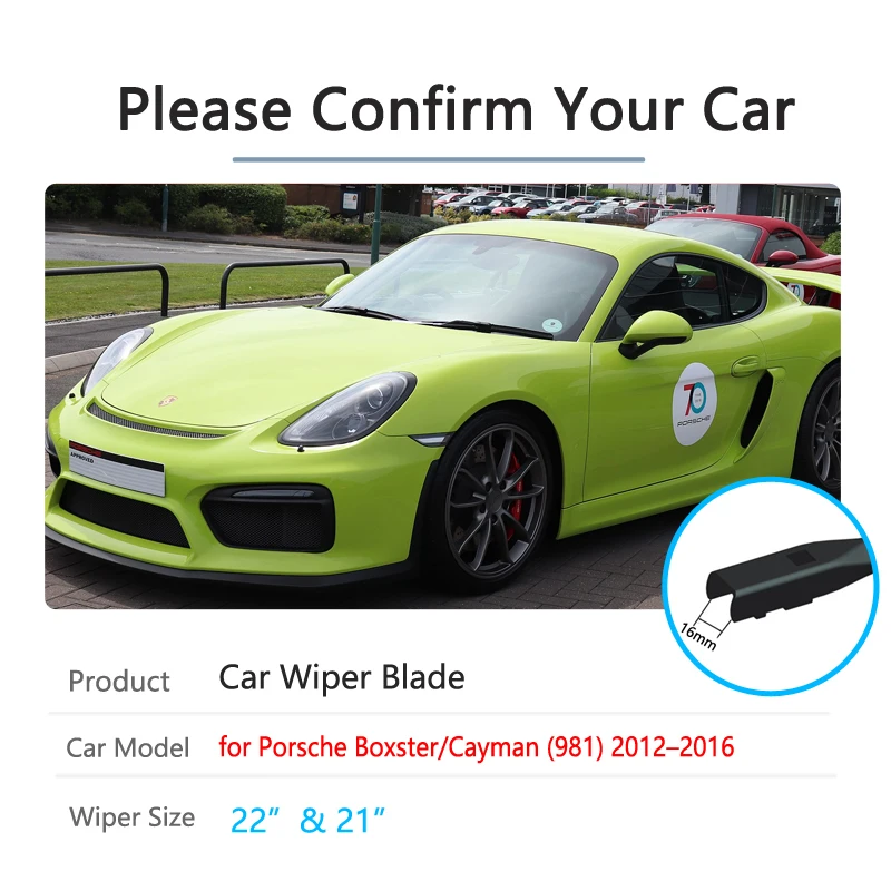 for Porsche Boxster Cayman 981 981C 2012~2016 2013 2014 2015 Car Wiper Blades Front Windscreen Windshield Wipers Car Accessories