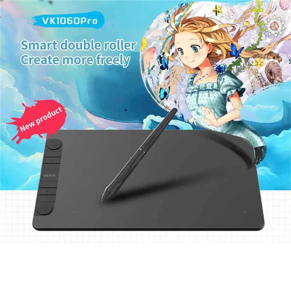 

VEIKK VK1060Pro 10x6 inch Graphics Tablet Professional OSU game Drawing Writing with Battery-Free Pen 8192 Levels Digital pad