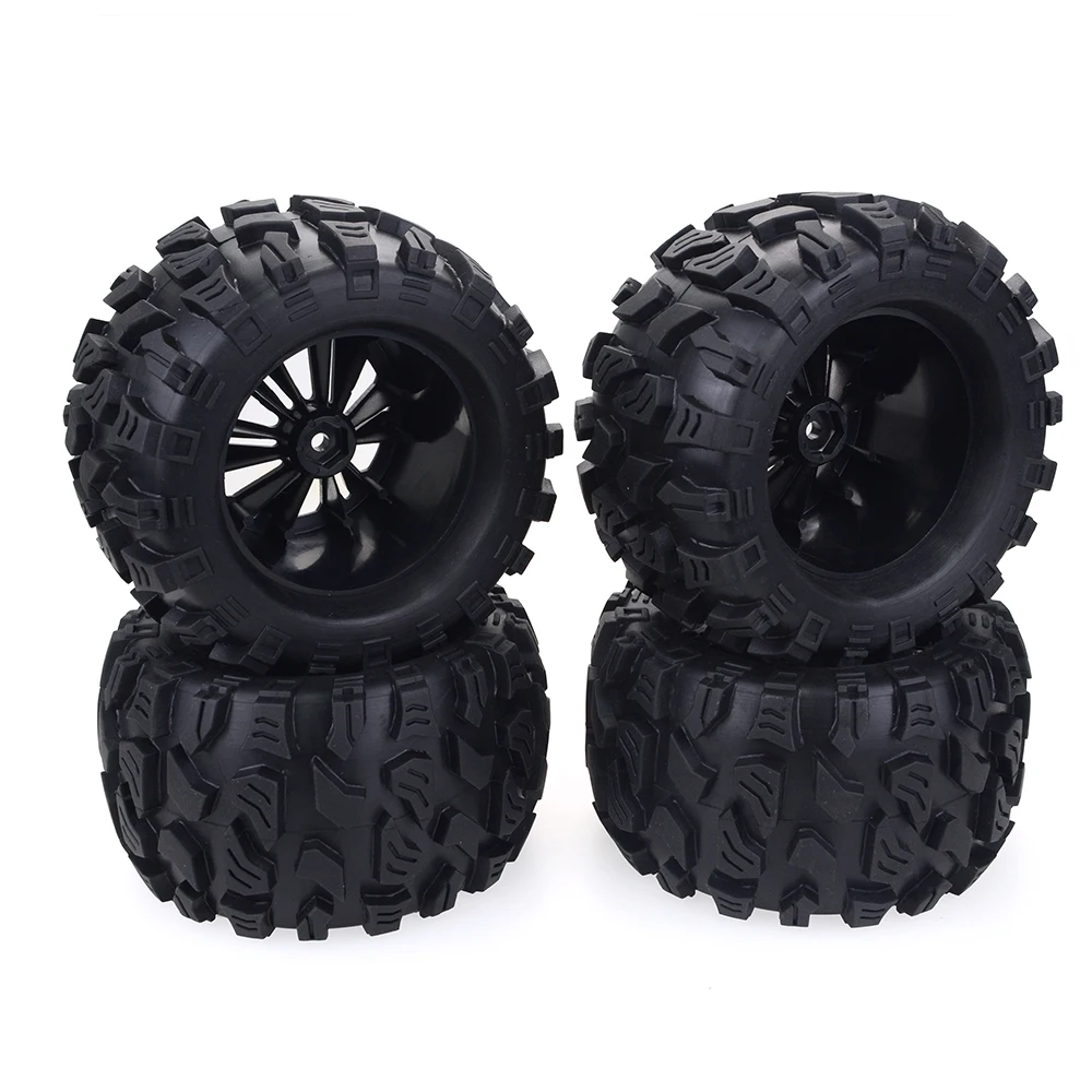 Pneus en caoutchouc à haute adhérence pour voiture d'escalade RC, roue adaptée pour véhicule tout-terrain, Monster Truck Bumosquito, 125mm, 1:10, 4 pièces