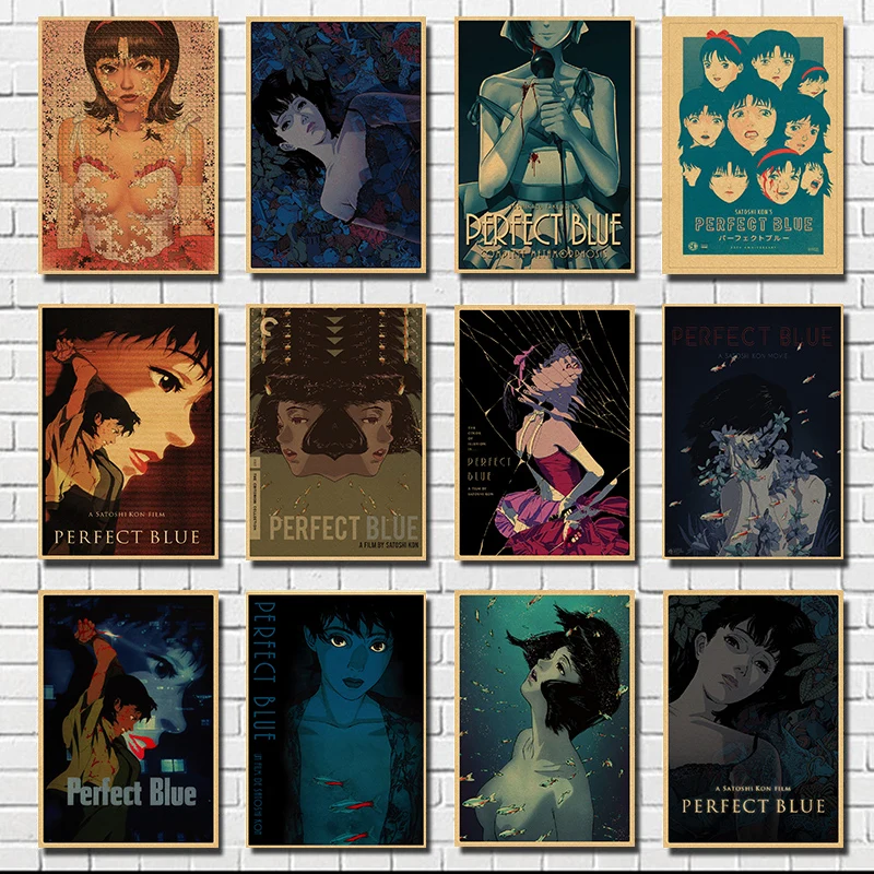 Perfect Blue Anime Posters on Retro Kraft Paper Aesthetic Art Wall Paintings for Bar Cafe Coffee House Decor Home Gift