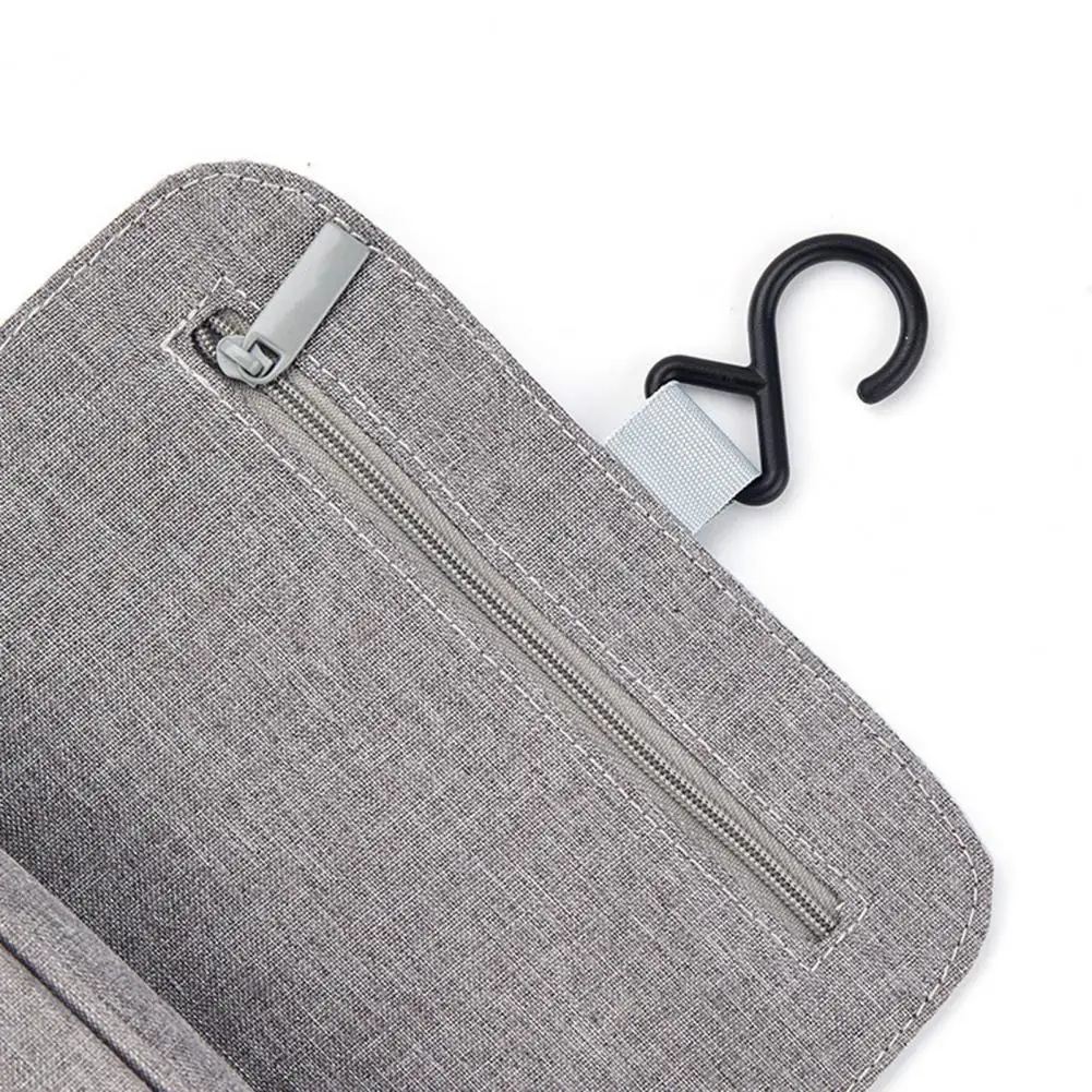 Bolsa de lápices plegable de gran capacidad con múltiples compartimentos, organizador de papelería con gancho para colgar, bolsa de viaje portátil para cosméticos