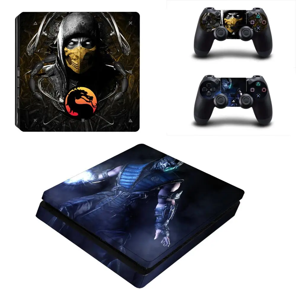 Mortal Kombat PS4 pegatinas delgadas pegatinas de piel calcomanías para consola PS4 delgada y controlador piel vinilo