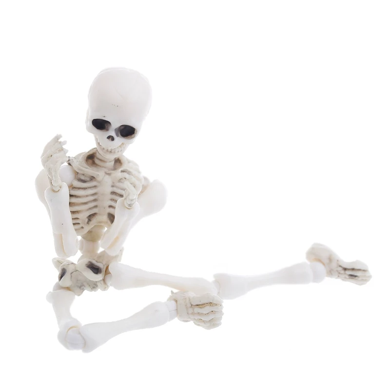 

Подвижный Скелет mr Bones, модель человека, Череп, мини-фигурка игрушка всего тела, Хэллоуин