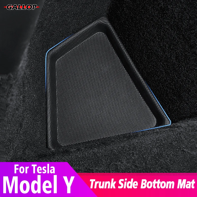 

Car Rear Trunk Side Pocket Bottom Pad Storage Protective Mat Interior Refit Decoration Accessories For 2021-2022 Tesla Model Y