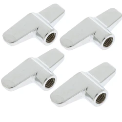 4pcs Durable Stands Wingnut Drum Cymbal Replacement Parts Silver Dia. 6mm