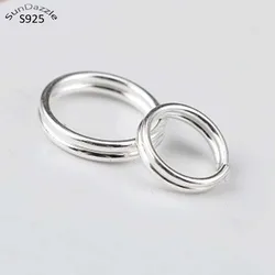 4pcs Real Pure Solid 925 Sterling Silver Double Open Jump Rings Split Ring for Making Key Chains Jewelry Findings Accessories