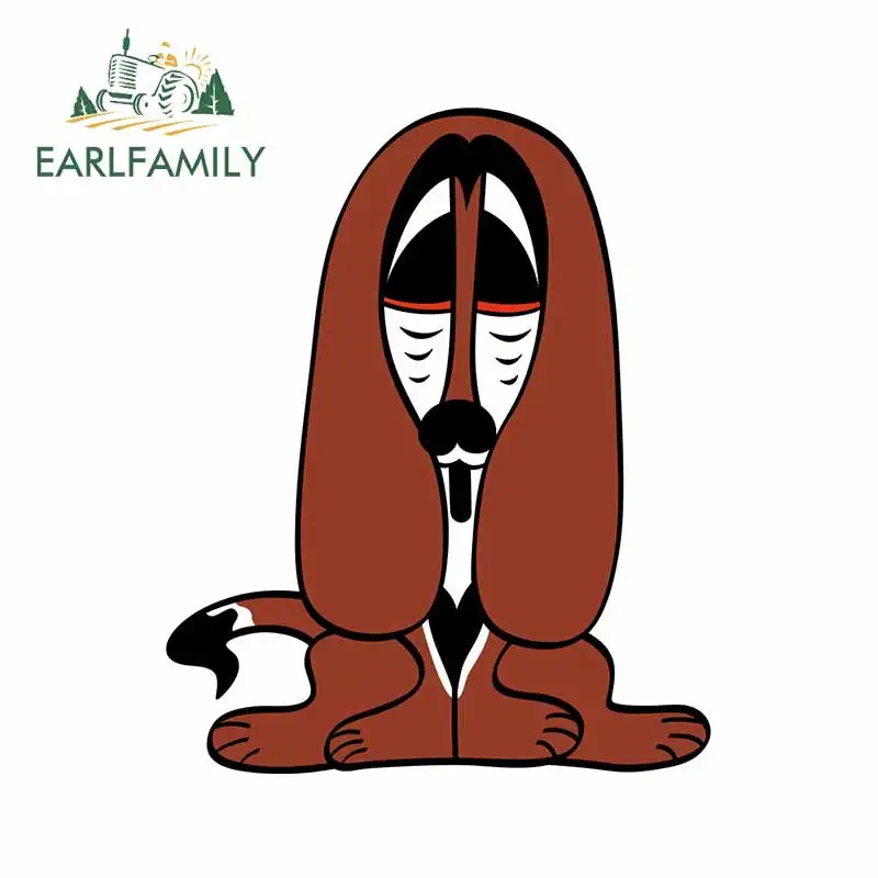 EARLFAMILY 13cm x 10.7cm For Basset Hound Car Decal Car Accessories Stickers Vinyl Material Occlusion Scratch For JDM SUV RV