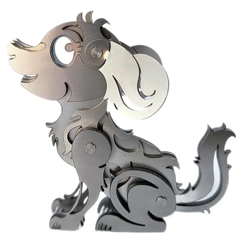 Steel MOKR 3D Metal Puzzle Dog DIY Jigsaw Model Gift And Toys Puzzles For Kids Adults Learning Education