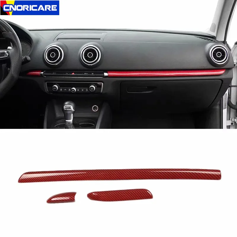 

Carbon Fiber Color Center Console Dashboard Trim Strips Car Styling Door Decoration Cover For Audi A3 8V 2014-2018 Interior