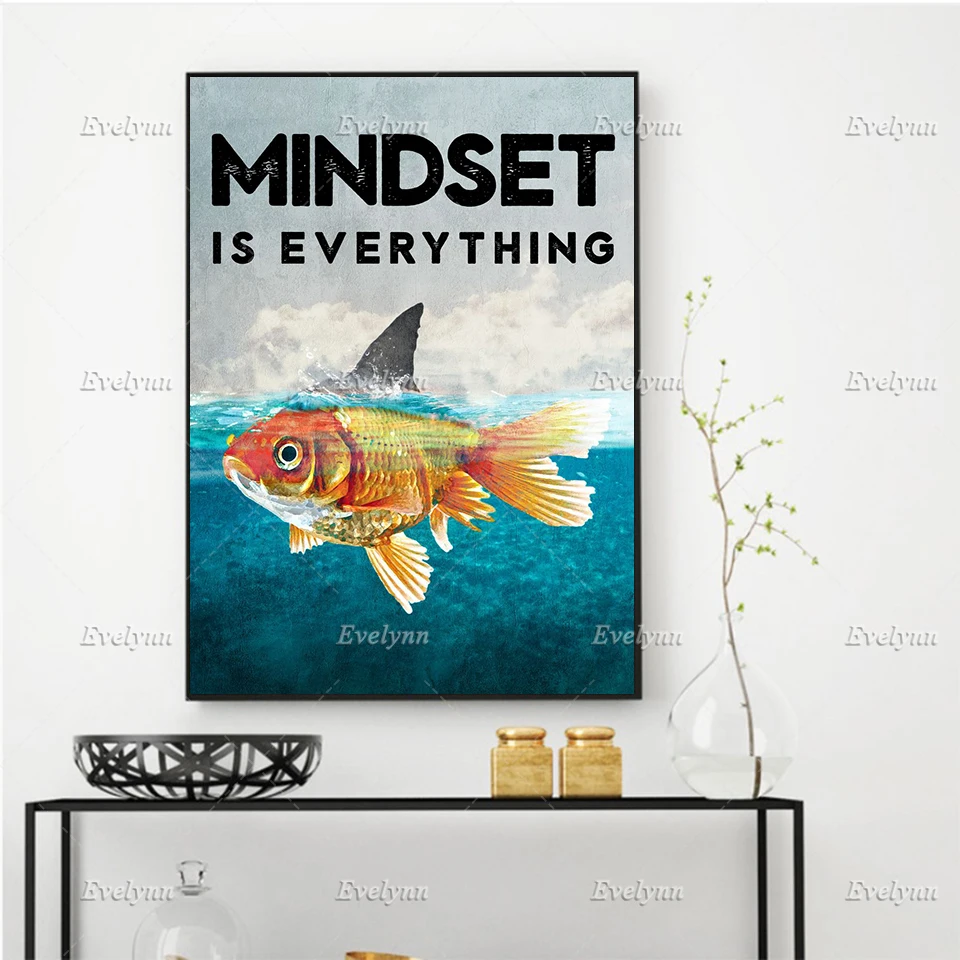 Mindset is Everything Inspirational,Motivational Poster And Print Wall Art Canvas Painting Unique Picture For Office Home Decor