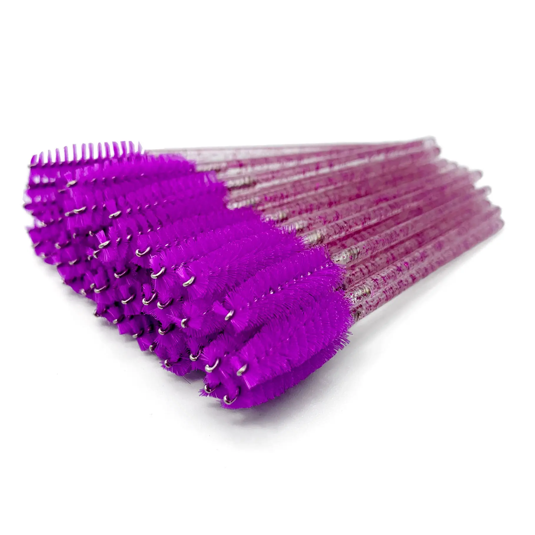 Brosse à cils en cristal de poulet, peigne de maquillage, manche en diamant, baguettes de mascara, outil d'extension de cils, 25/50 pièces/paquet