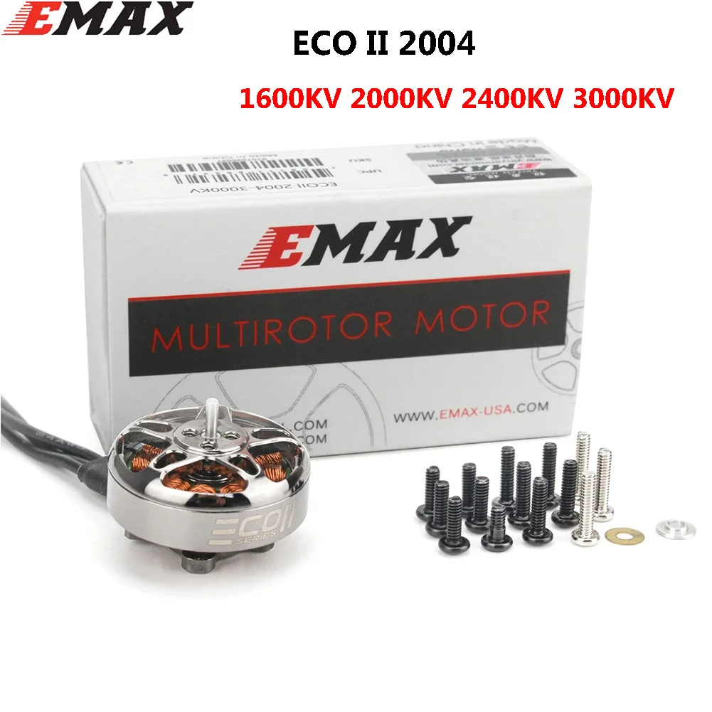 Emax ECO II Series 2004 1600KV 2000KV 2400KV 3000KV RC motore Brushless 4s 6S Lipo per FPV Racing Drone Frame Kit pezzi di ricambio