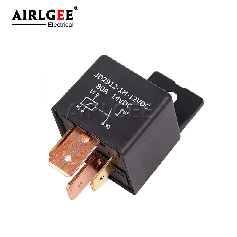 2 Pcs JD2912-1H 12V DC 80A 4 Pin SPDT Power Electromagnetic Relay Tuck Boat Vehicle Automotive Car Relay Switch