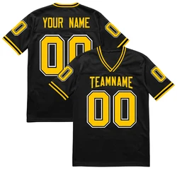 Wholesale Custom American Football Jersey Embroidery Team Name Number Sewing Football Shirt Stitched Rugby Jersey for Men/Youth