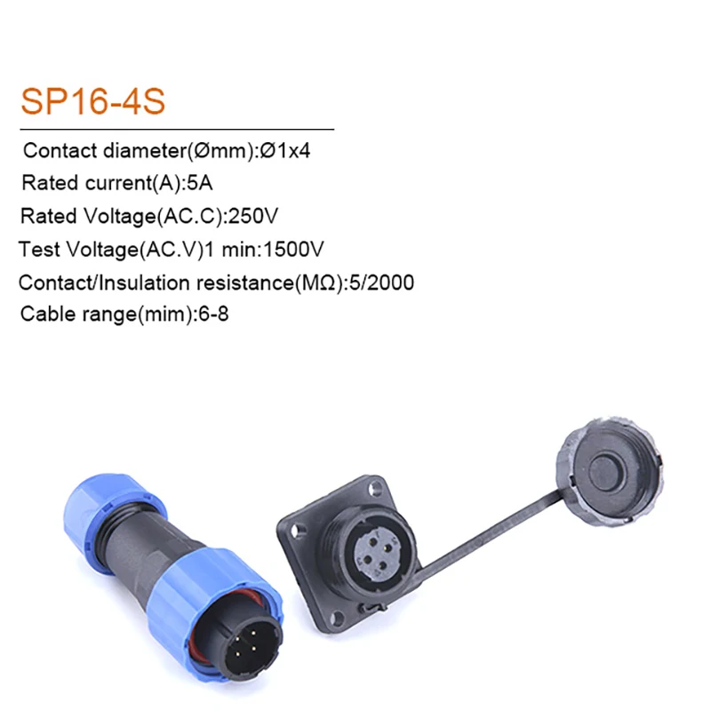 SP16 IP68 Square Waterproof Connector  2/3/4/5/6/7/9 Pin Aviation Connectors Plug Plug & Socket Male And Female High quality