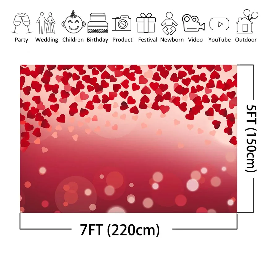 Fondos de fotografía de boda Día de San Valentín amor foto fondo decoración 14 de febrero corazón rojo telón de fondo para fotomatón