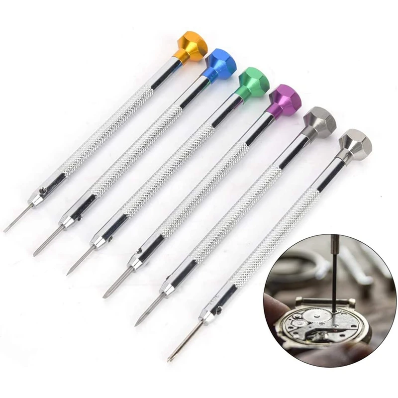 6Pcs Screwdriver Set Portable Watches Removal Repair Tools Kit for Watchmakers Repairing Jewelry Cameras