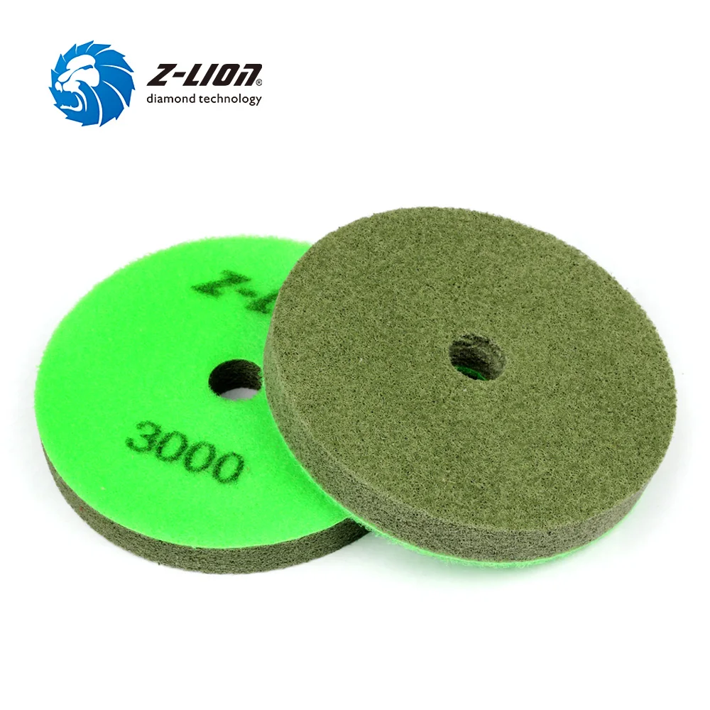 Z-LION 2pcs Diamond Polishing Sponge Marble Granite Concrete Floor Polishing Grinding 4\