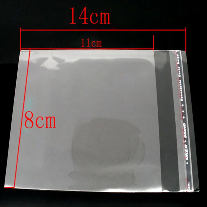 200 PCs Doreen Box Clear Self Adhesive Seal Plastic Bags 14cm x 8cm  For Packing Beads Jewelry, Using size: 8x11cm