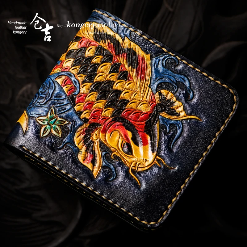 

★men brief paragraph leather carving purse women to restore ancient ways small wallet leather purse cross section cloth